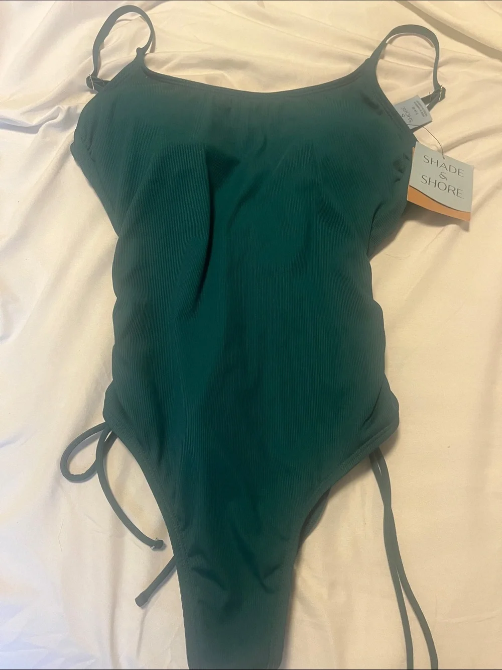 Shade & Shore Girls' Forest Green One-Piece Swimsuit